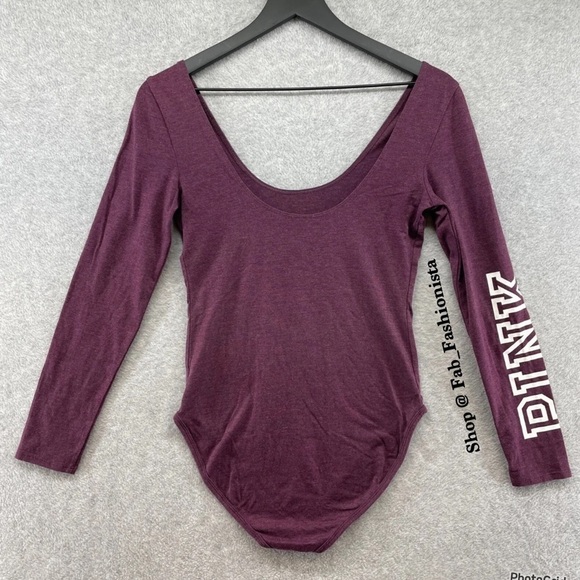 Victoria's Secret PINK Scoop Neck Bodysuit top Size S - Picture 4 of 13